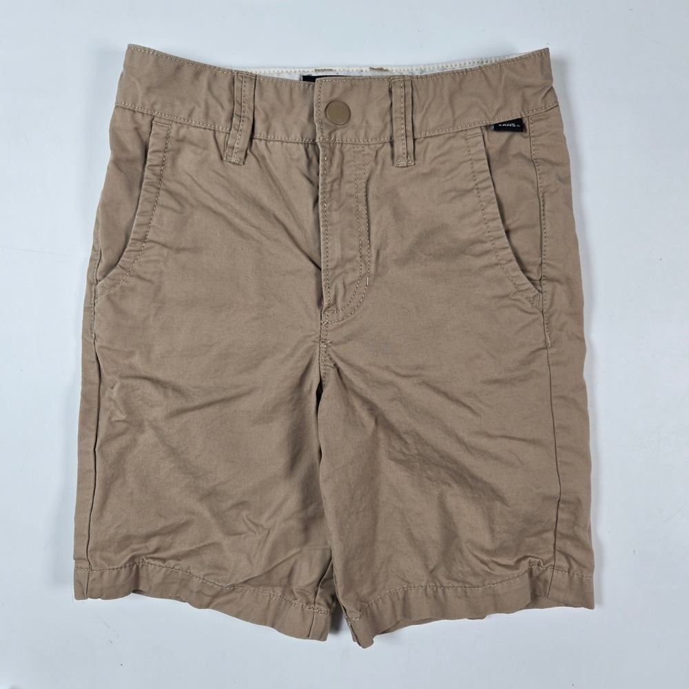 Vans Chino Shorts Kids Size 6 Tan Twill Adjustable Waist Skater Casual Golf‎